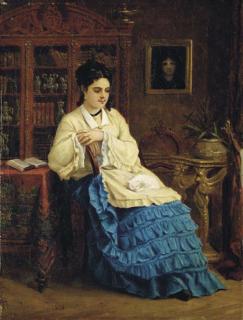 Paul Desire Trouillebert - Femme En Robe Bleue Rêvant