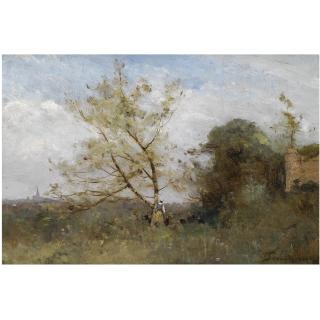 Paul-Désiré Trouillebert - French La Gardeuse De Dindons