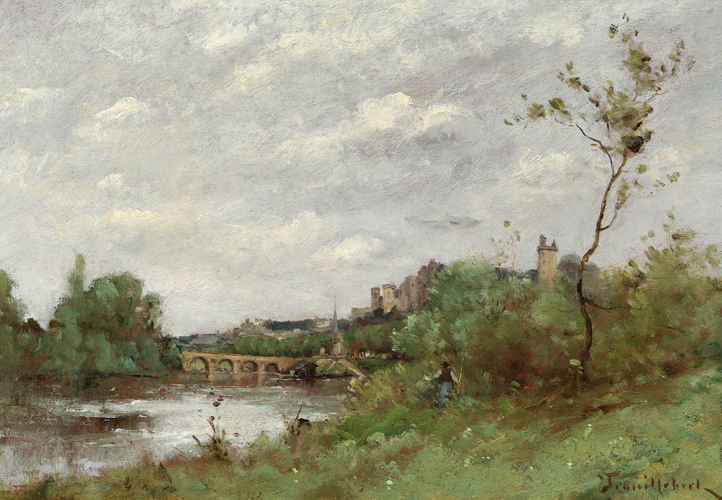 Paul Désiré Trouillebert - La forteresse royale et le pont de Chinon (Vienne).