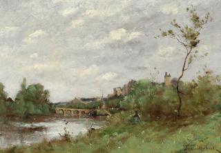 Paul Désiré Trouillebert - La forteresse royale et le pont de Chinon (Vienne).