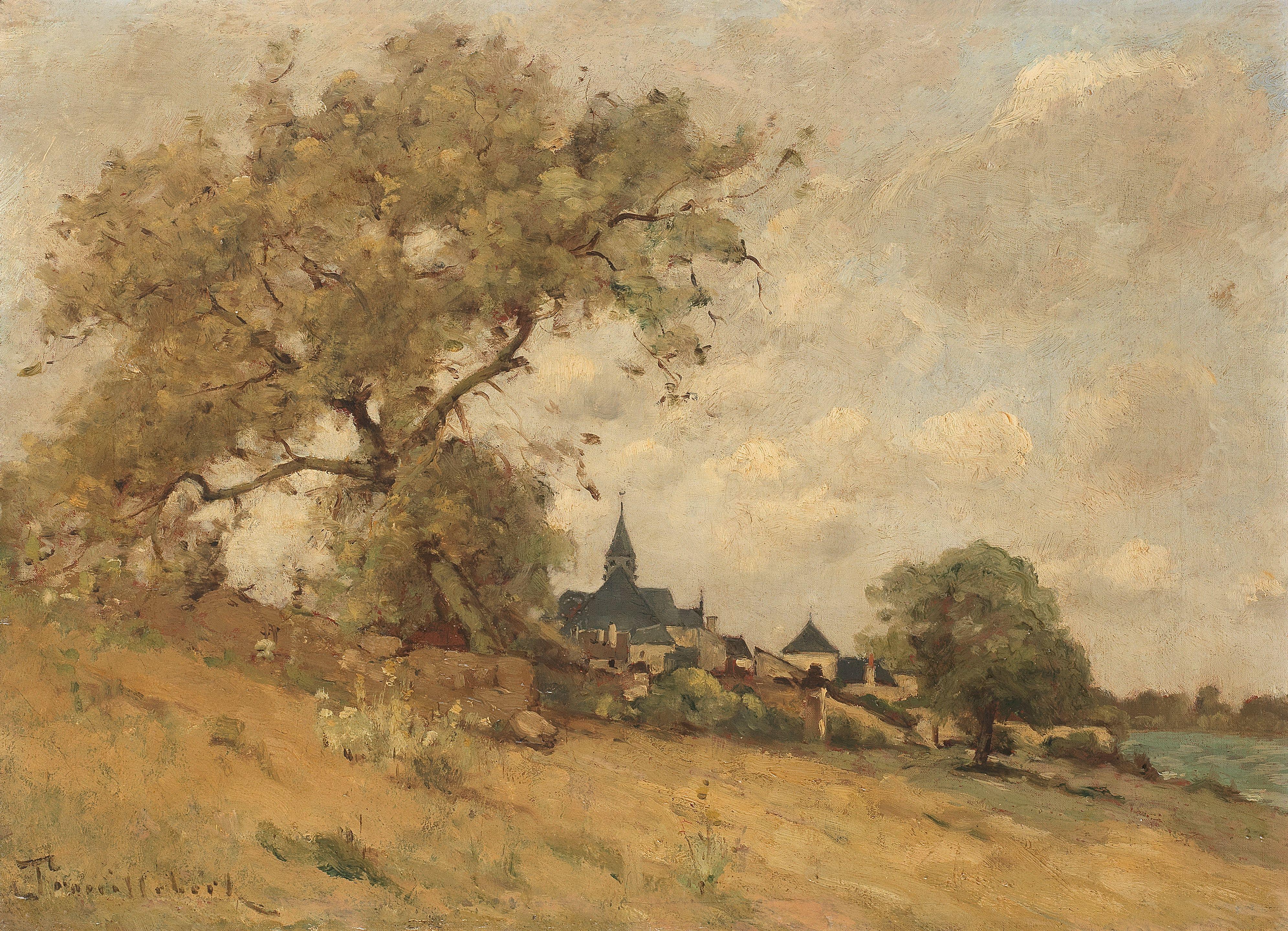 Paul Désiré Trouillebert - L\'entree du village de Candes