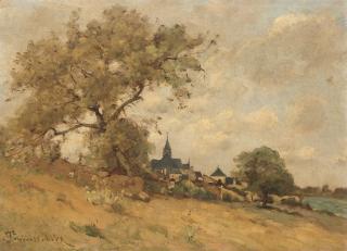 Paul Désiré Trouillebert - L\'entrée du village de Candes