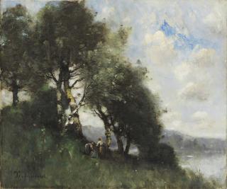 Paul Désiré Trouillebert - Les Fagoteuses Au Bord De L\'Eau