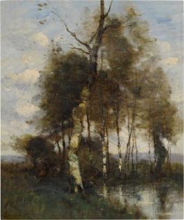 Paul Désiré Trouillebert - Pêcheur au bord de l\'eau