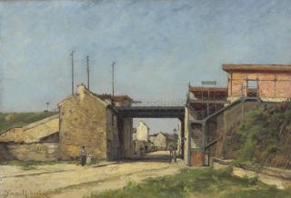 Paul Désiré Trouillebert - Relèvement du chemin de fer de ceinture, Station du Bel Air et rue Montempoivre