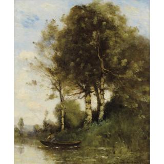 Paul-Désiré Trouillebert - Un Batelierpaul-Désiré Trouillebert ; The Boatman ; Signed Lower Right ; Oil On Canvas