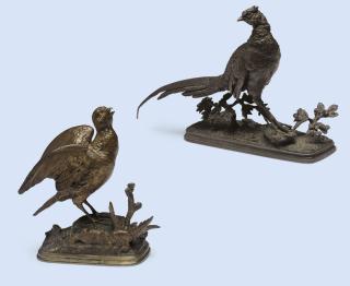 Paul-Edouard Delabrierre - A cock and hen pheasant