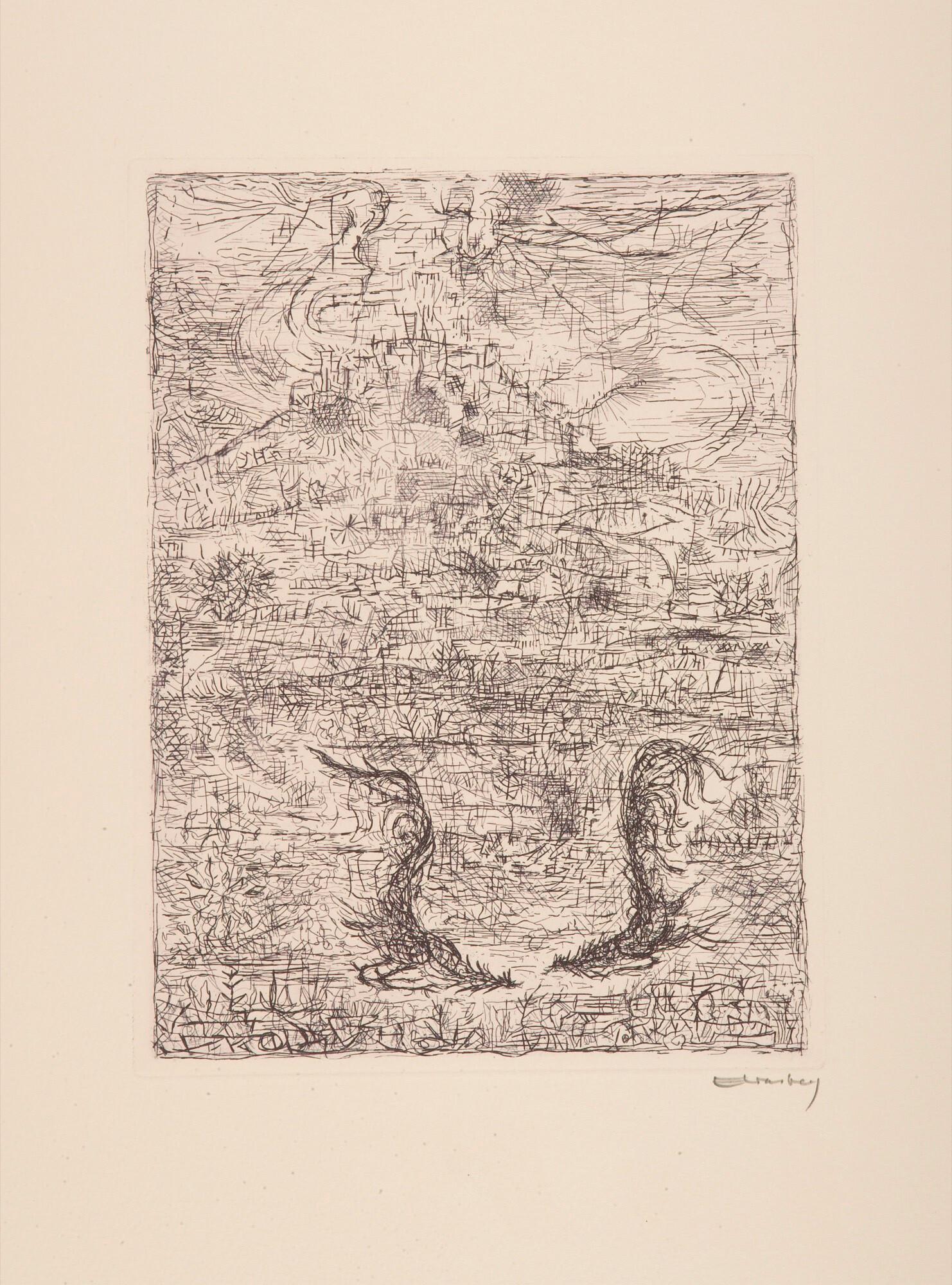 Paul Eliasberg - Landschaft mit kämpfenden Hähnen.