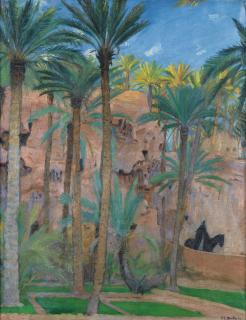 Paul-Elie Dubois - Palmeraie Dans Le Sud Algérienpaul-Elie Dubois ; Palm Grove In South-Algeria ; Signed Lower Right ; Oil On Canvas