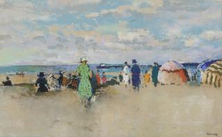 Paul-Elie Gernez - Scene De Plage, Trouville