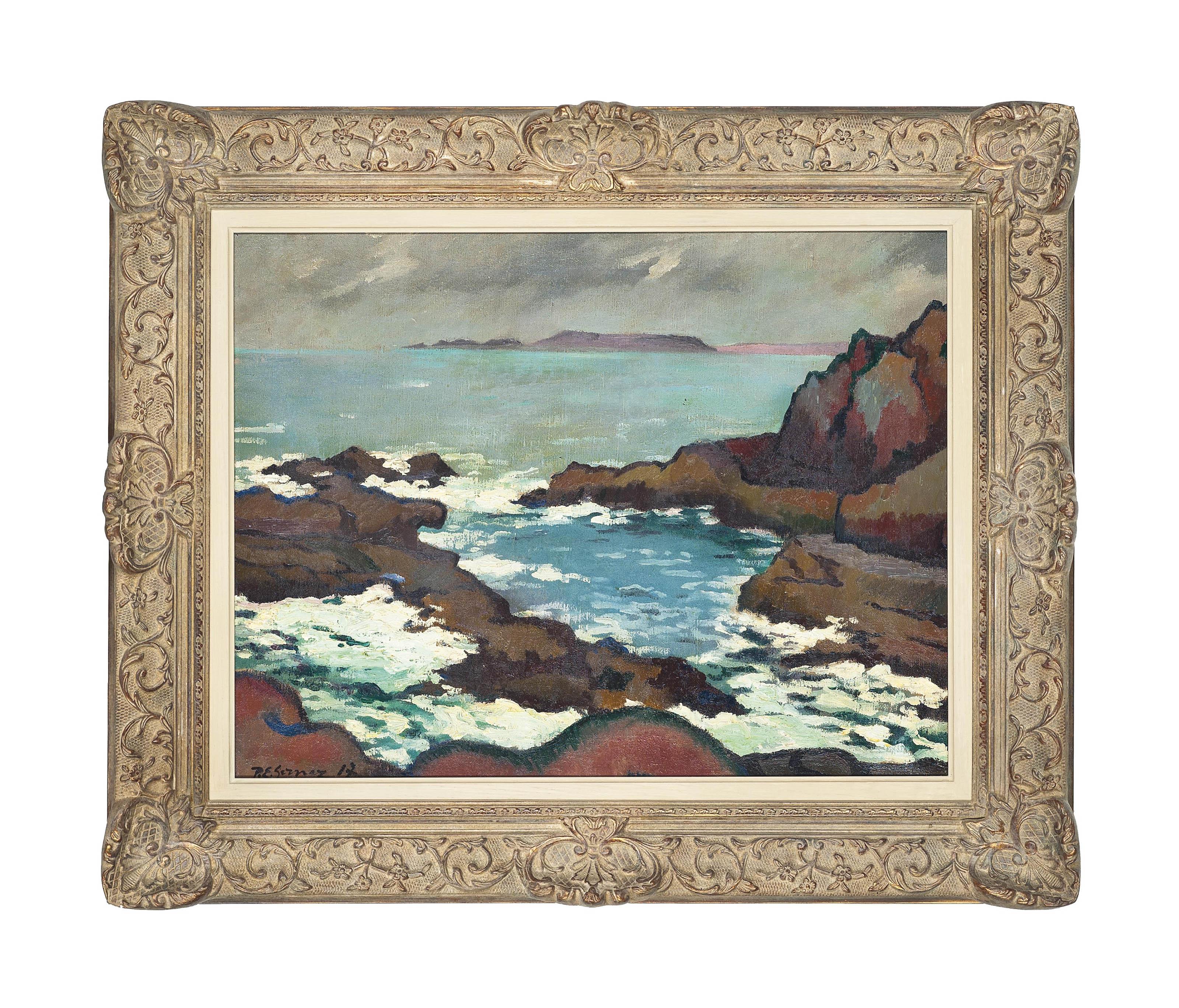Paul-Elie Gernez - Seascape with rocky formations