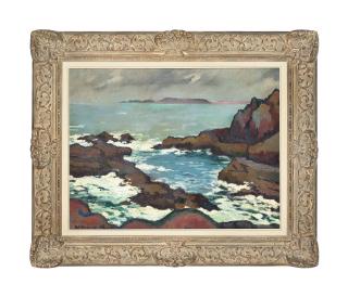 Paul-Elie Gernez - Seascape with rocky formations