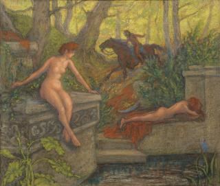 Paul Elie Ranson - Deux Nymphes Surprises Par Un Cavalier