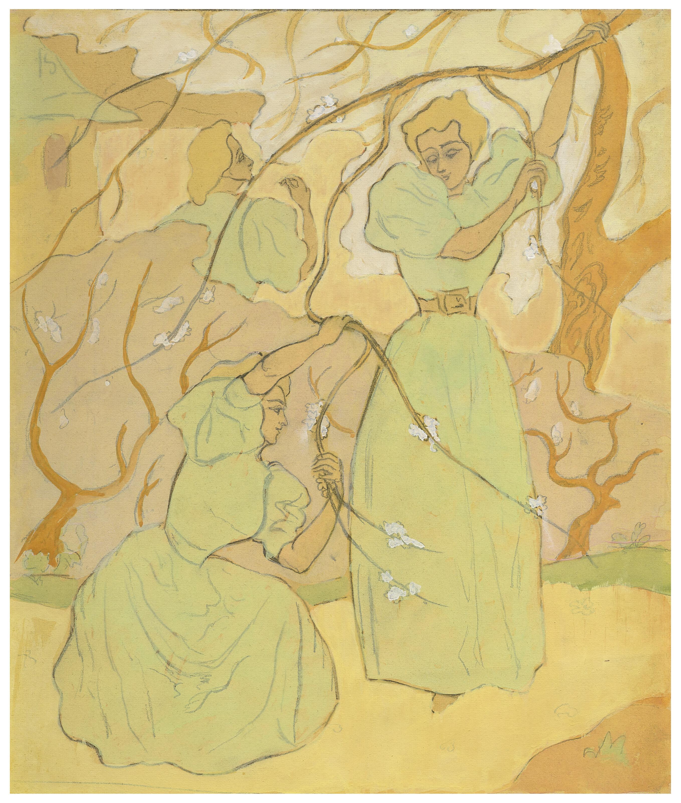 Paul Elie Ranson - Trois Femmes sous les arbres en fleurs