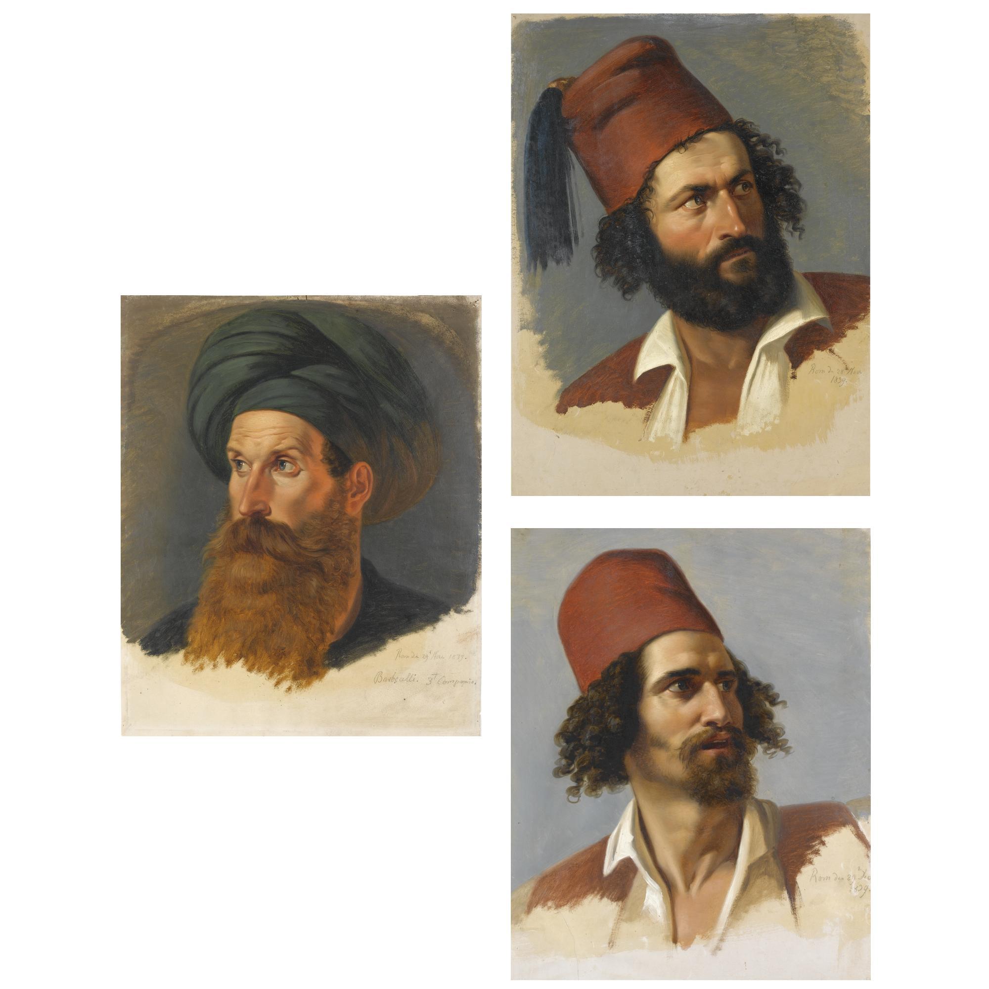 Paul Emil Jacobs - German Portraits Of Two Greek Freedom Fighters And The Ali Pasha