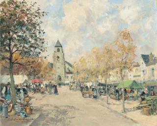 Paul Emile Lecomte - Market Day
