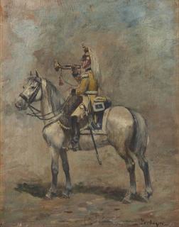 Paul-Émile Léon Perboyre - É  tude de cuirassier trompette