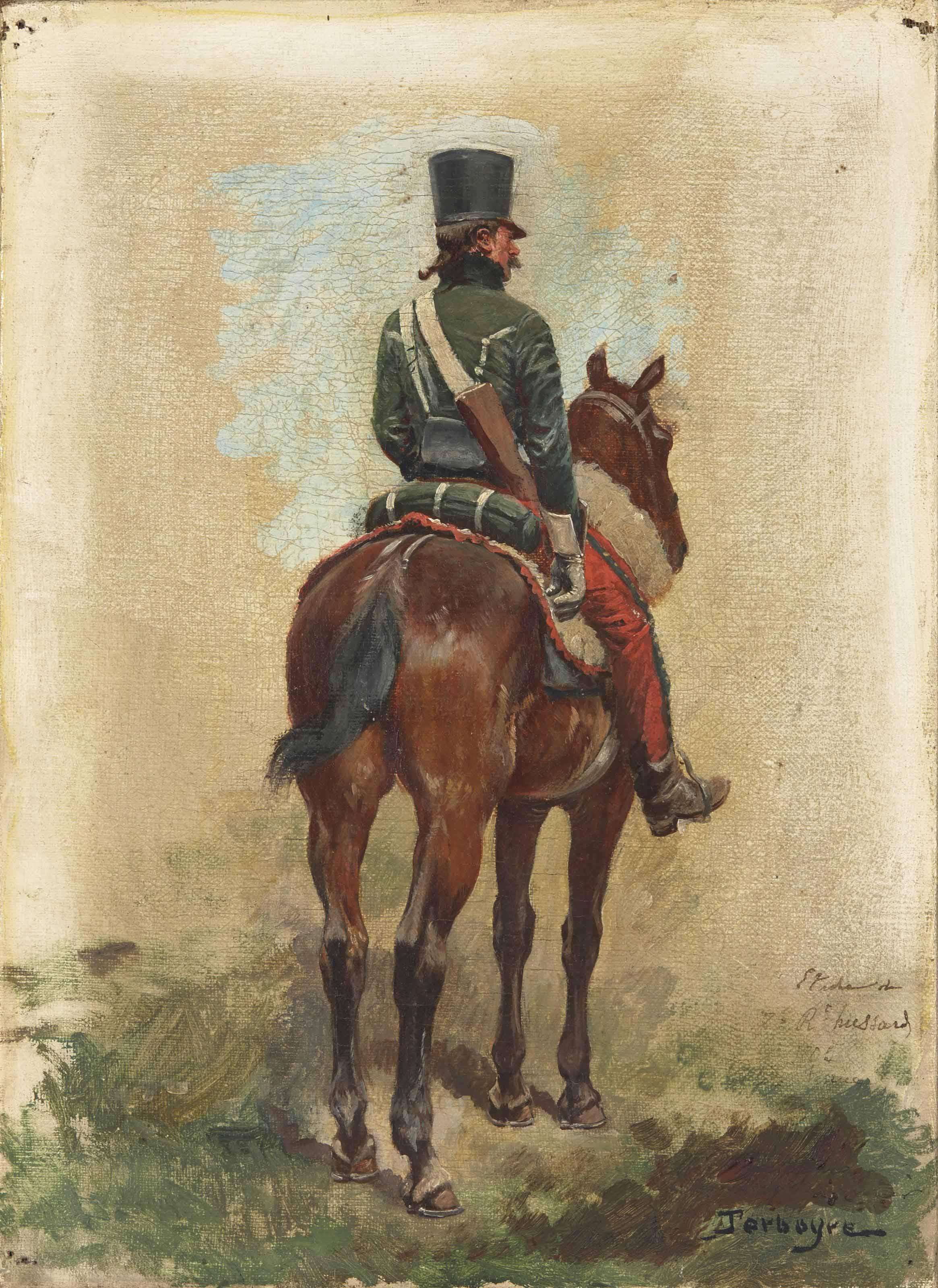 Paul-Émile Léon Perboyre - É  tude d\'un hussard vu de dos
