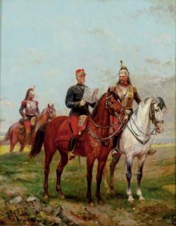 Paul Émile Léon Perboyre - Leader of the cavalry going over the plan of attack