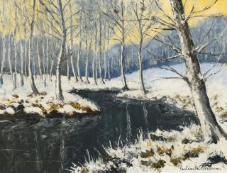 Paul-Émile Pissarro - Le Rivière Dans Les Bois, Neige