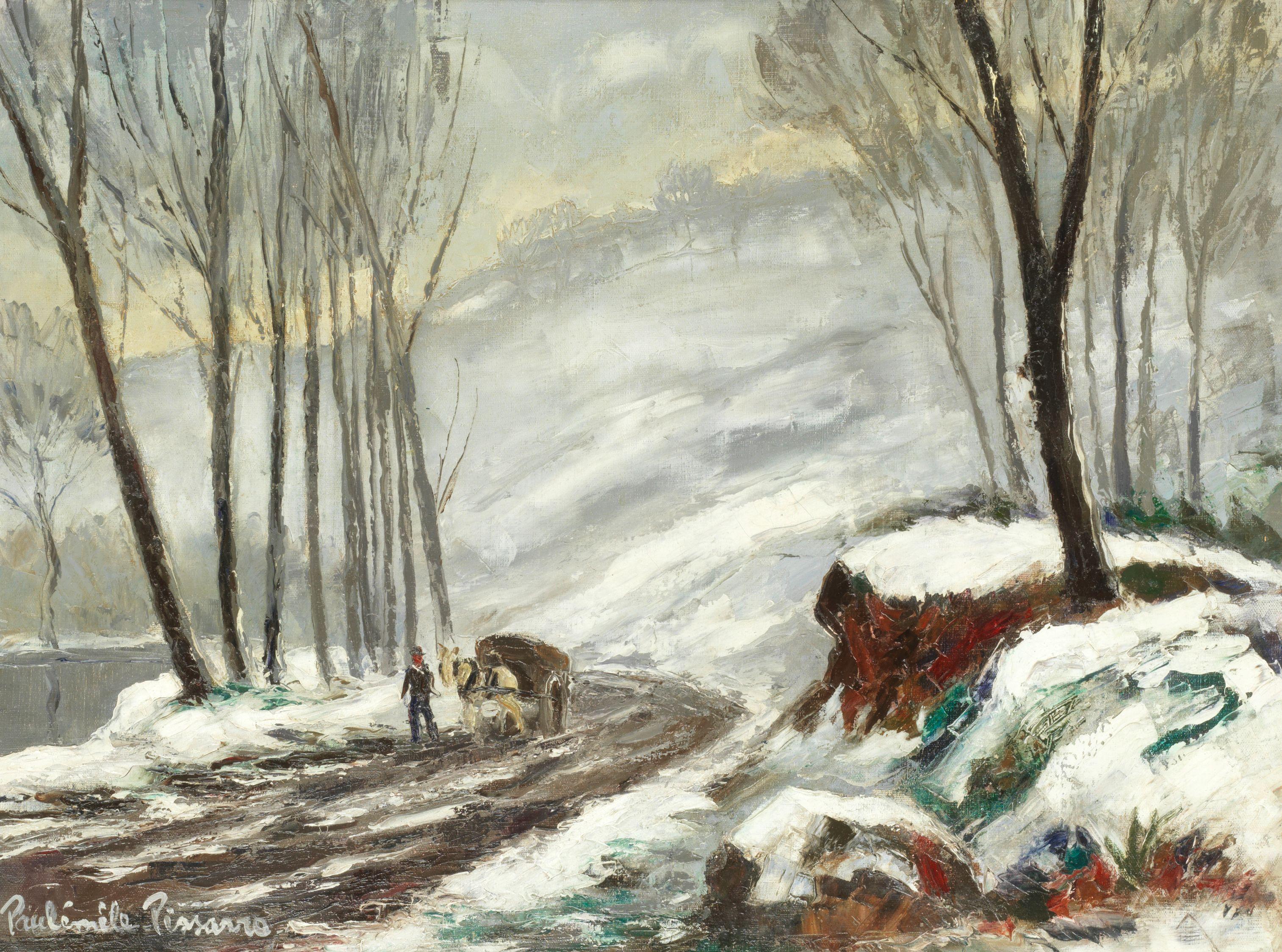 Paul Émile Pissarro - \'Route Par Temps De Neige, Clécy Calvados\'