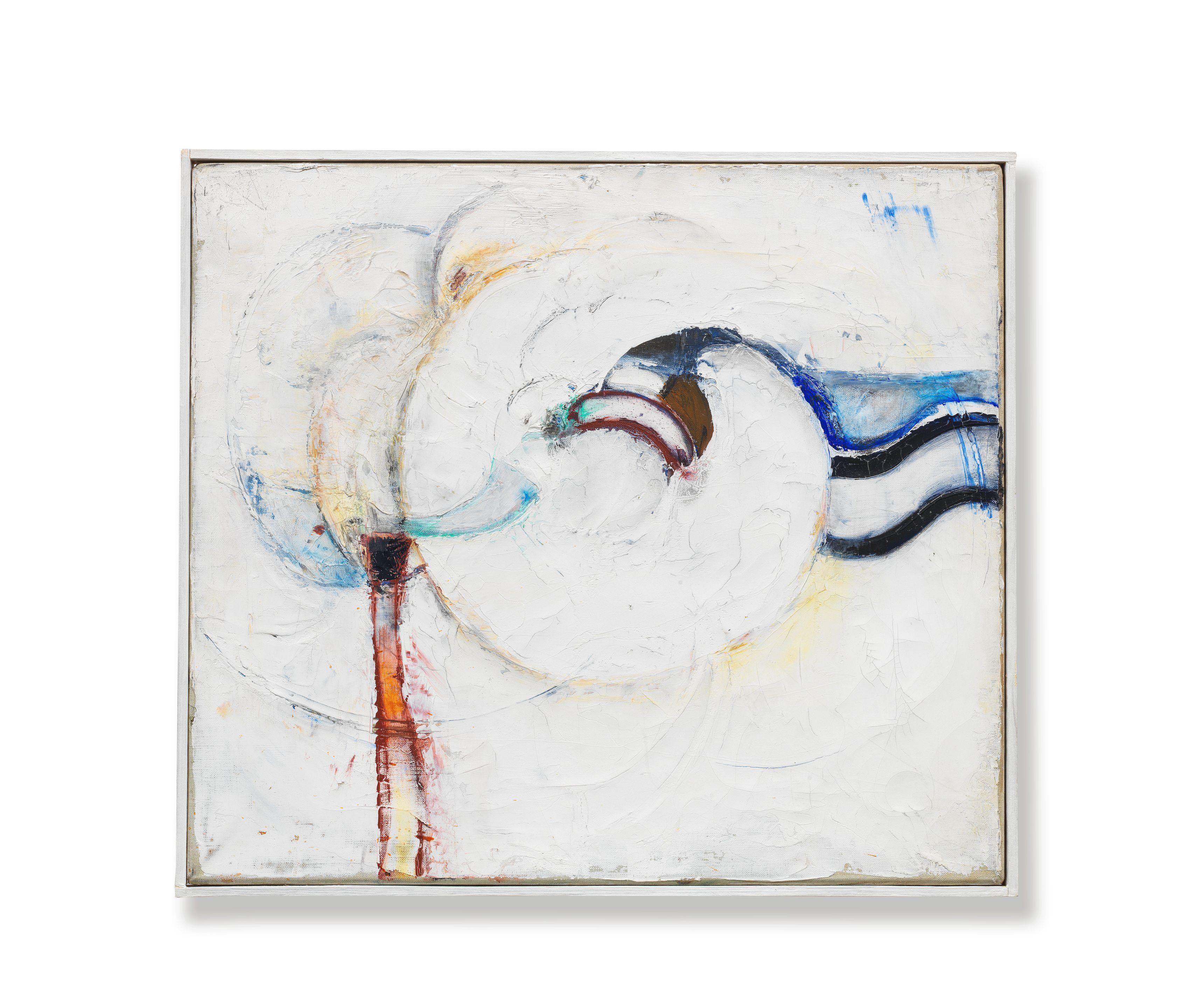 Paul Feiler - Linked Forms, Blue 41 x 46 cm. (16 1/8 x 18 1/8 in.)