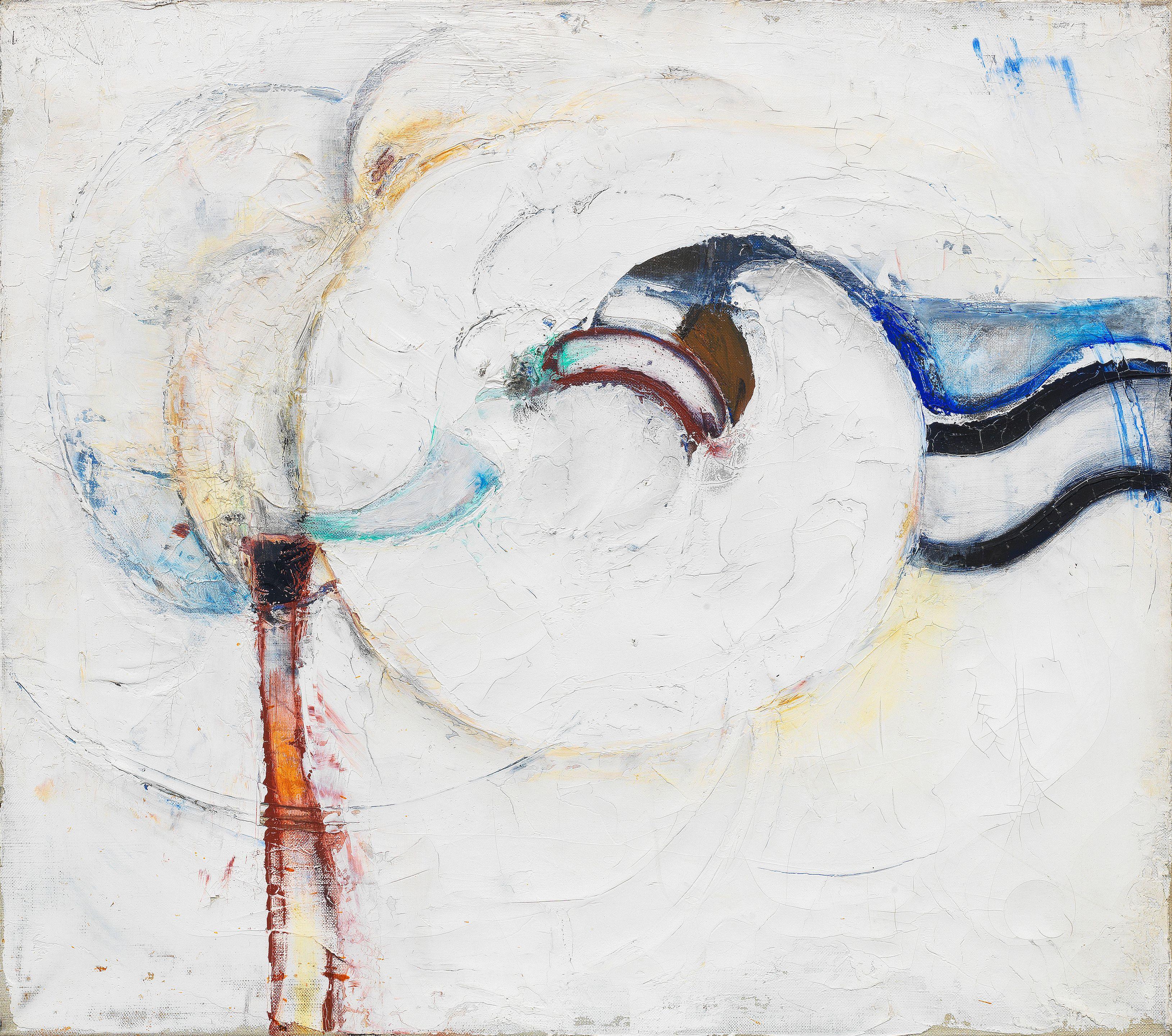 Paul Feiler - Linked Forms, Blue 41 x 46 cm. (16 1/8 x 18 1/8 in.)