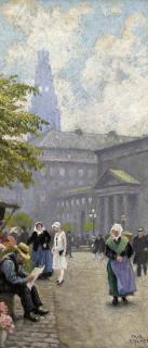 Paul Fischer - A market stall, Copenhagen