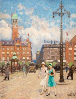 Paul Fischer - City Hall Square, Copenhagen