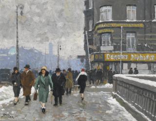 Paul Fischer - Danish A Winter Street