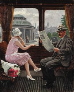 Paul Fischer - In the train compartment