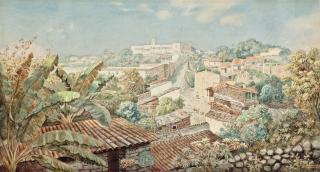 Paul Fischer - Vista de Cuernavaca con el Palacio de Cortés