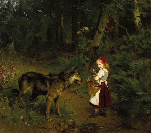 Paul Friedrich Meyerheim - Rotkäppchen im Walde: Little Red Ridinghood