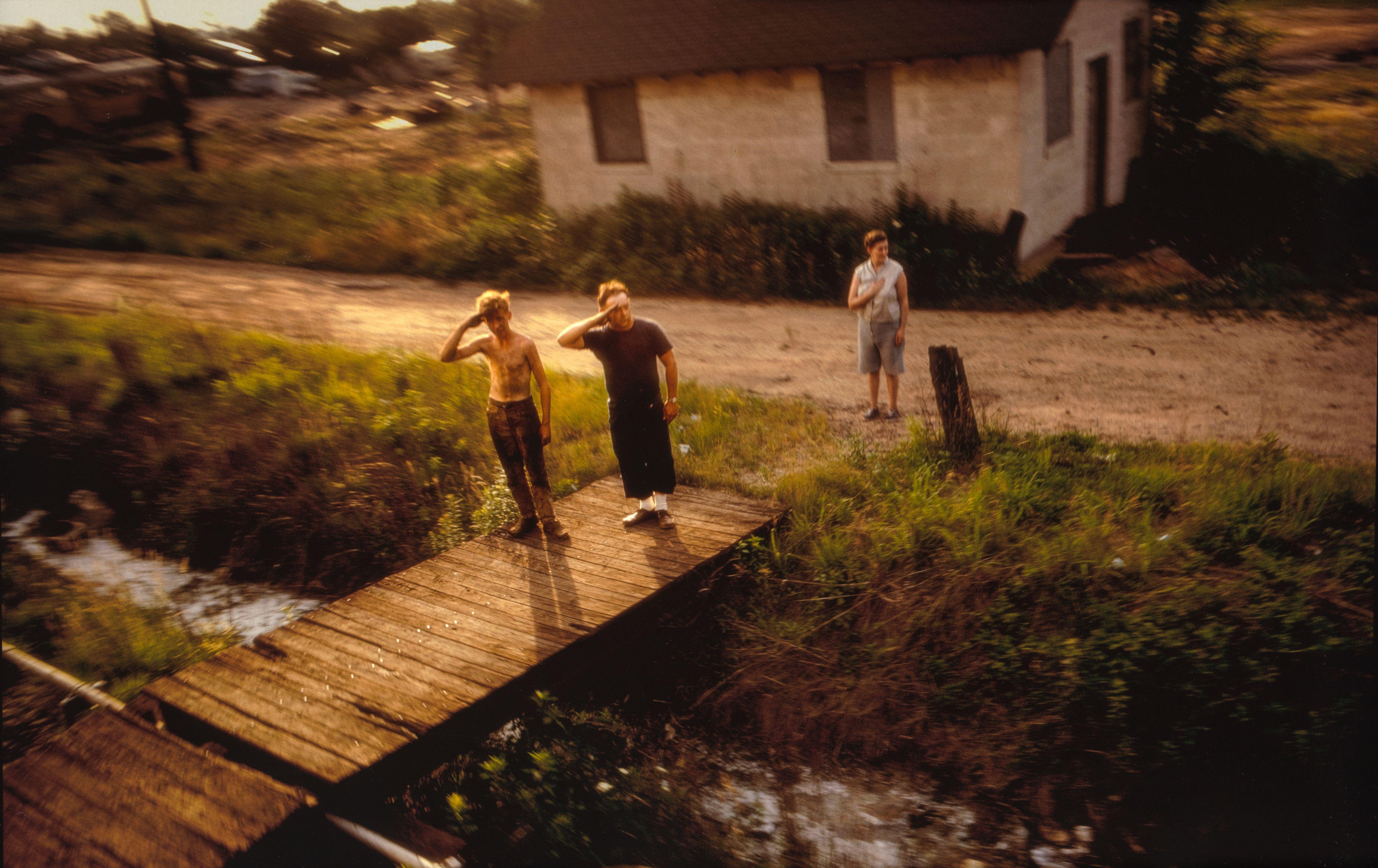 Paul Fusco - Untitled (Two Men on Bridge) from \'RFK Funeral Train\'