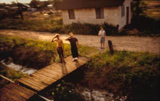 Paul Fusco - Untitled (Two Men on Bridge) from \'RFK Funeral Train\'
