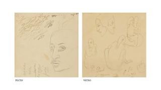 Paul Gauguin - Autoportrait (Recto); Silhouettes Tahitiennes (Verso)