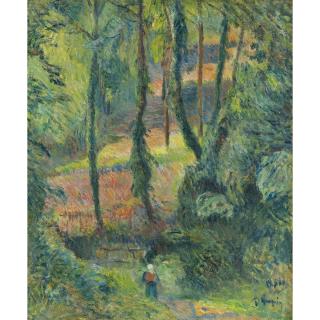 Paul Gauguin - Chemin Creux Dans Une Pente Boisée