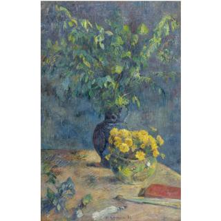 Paul Gauguin - Deux Vases De Fleurs Et Un Éventail