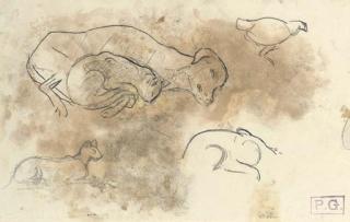 Paul Gauguin - Etudes D\'Animaux (Recto); Etudes (Verso)