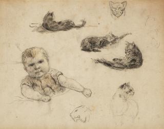 Paul Gauguin - Etudes de chats et d\'enfant