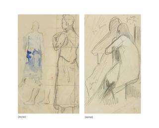 Paul Gauguin - Etudes (Recto); Femme Assise (Verso)