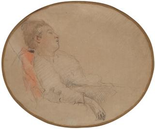 Paul Gauguin - Femme endormie, a portrait of Mme Mette Sophie Gauguin