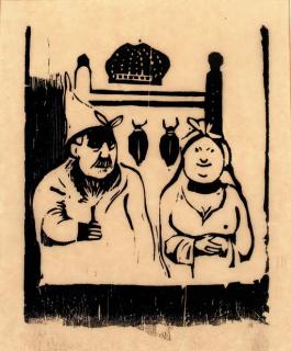 Paul Gauguin - Personnages Comiques - Gaspard et sa Femme (Kornfeld 67C)