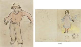 Paul Gauguin - Petit breton accoudé (recto); Jeune fille (verso)