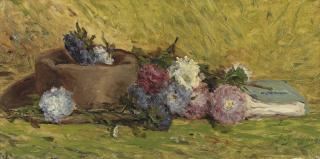 Paul Gauguin - Reine-marguerites, chapeau et livre