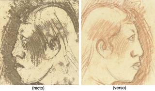 Paul Gauguin - Tête de fille des Îles Marquises (recto and verso)