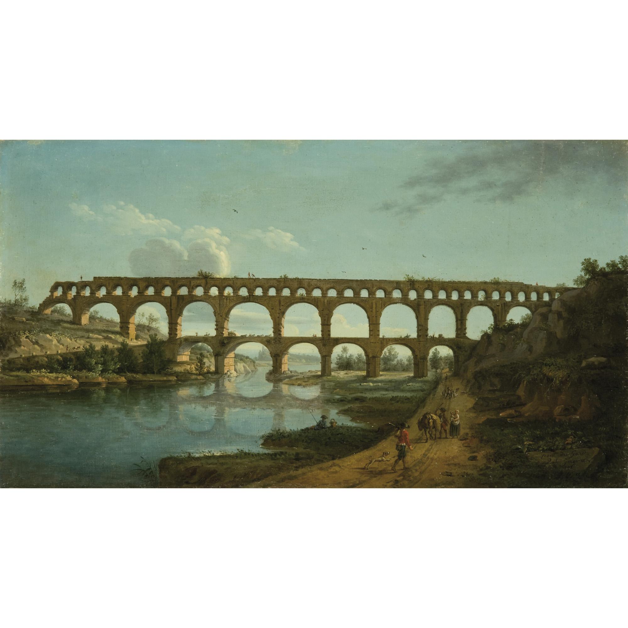Paul Grégoire - Vue Du Pont Du Gardpaul Grégoire ; View Of The Pont Du Gard ; Located, Signed And Bears A Date Lower Right ; Oil On Original Canvas