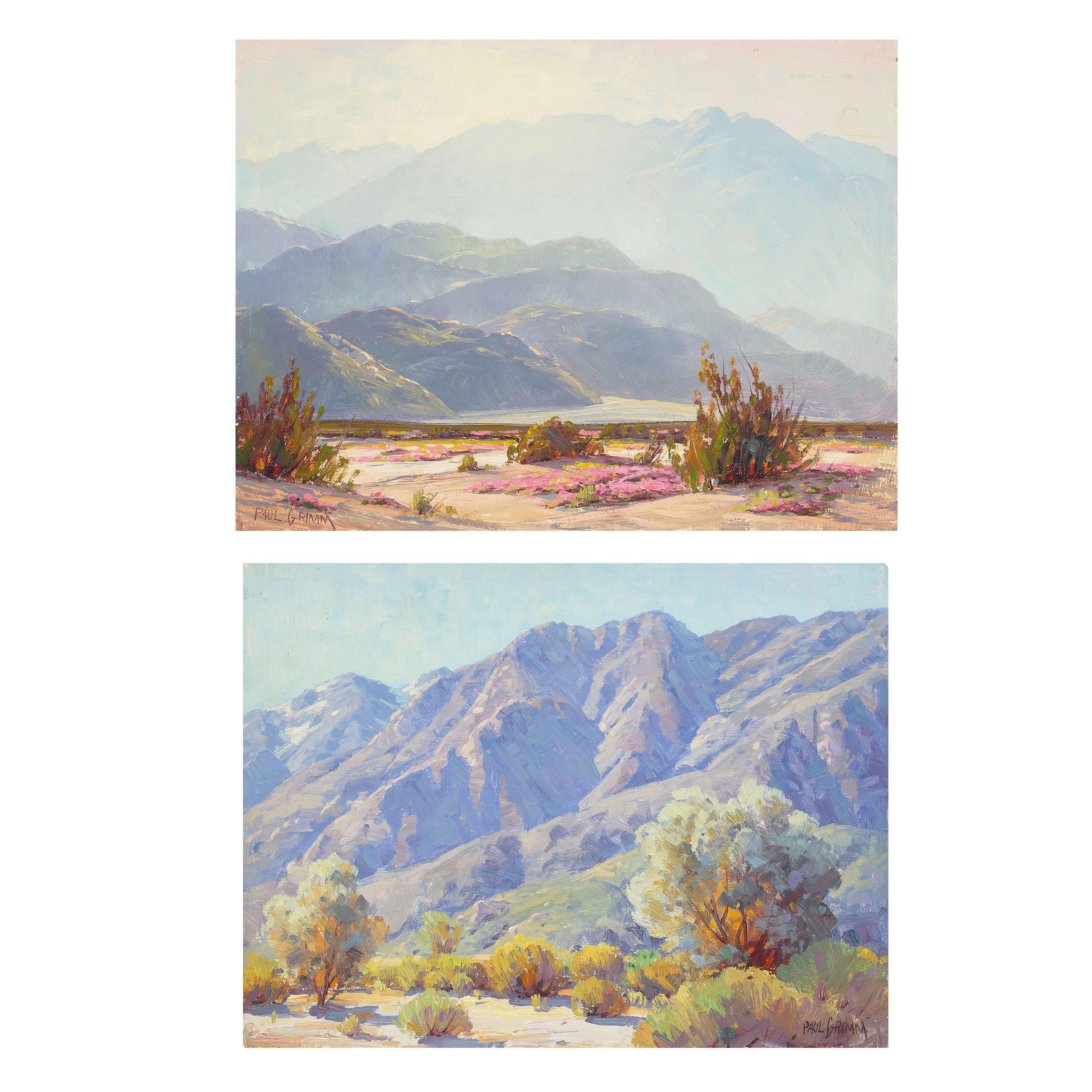 Paul Grimm - Early Morning Desert and Along the Mountains (a group of two) each 12 x 16 in. each unframed