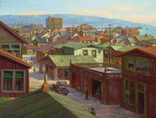 Paul Grimm - Hermosa Beach 26 1/2 x 35 in. framed 35 x 44 in.