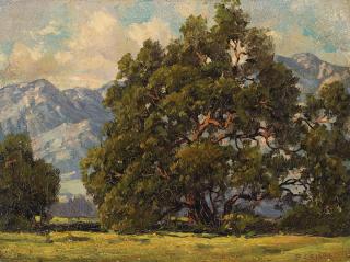 Paul Grimm - Landscapes with Sycamores, Eucalyptus, Pines, and Oaks (a group of four)